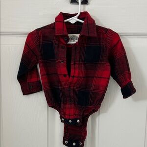 Bass Pro Shops Red and Black Plaid Kids Shirt